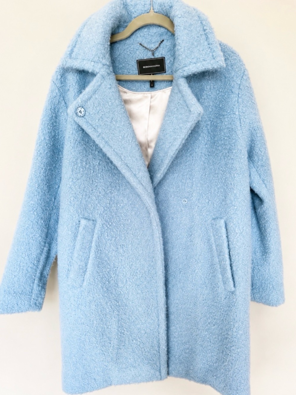 BCBGMaxAzria Light Blue Teddy Jacket Coat - Picture 1 of 9